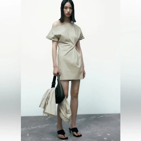 zara asymmetric pleated dress Zara + Pleated Asymmetric Dress
